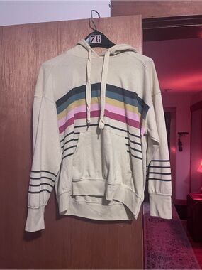 Sundry Light Yellow Hoodie with Red Logo Tag